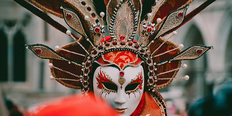 Colorful Carnival Masks at Venice 2025
