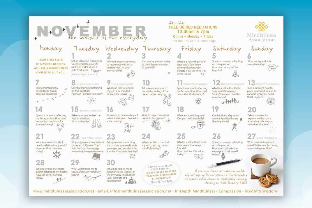 Mindfulness Calendars - Mindfulness Association