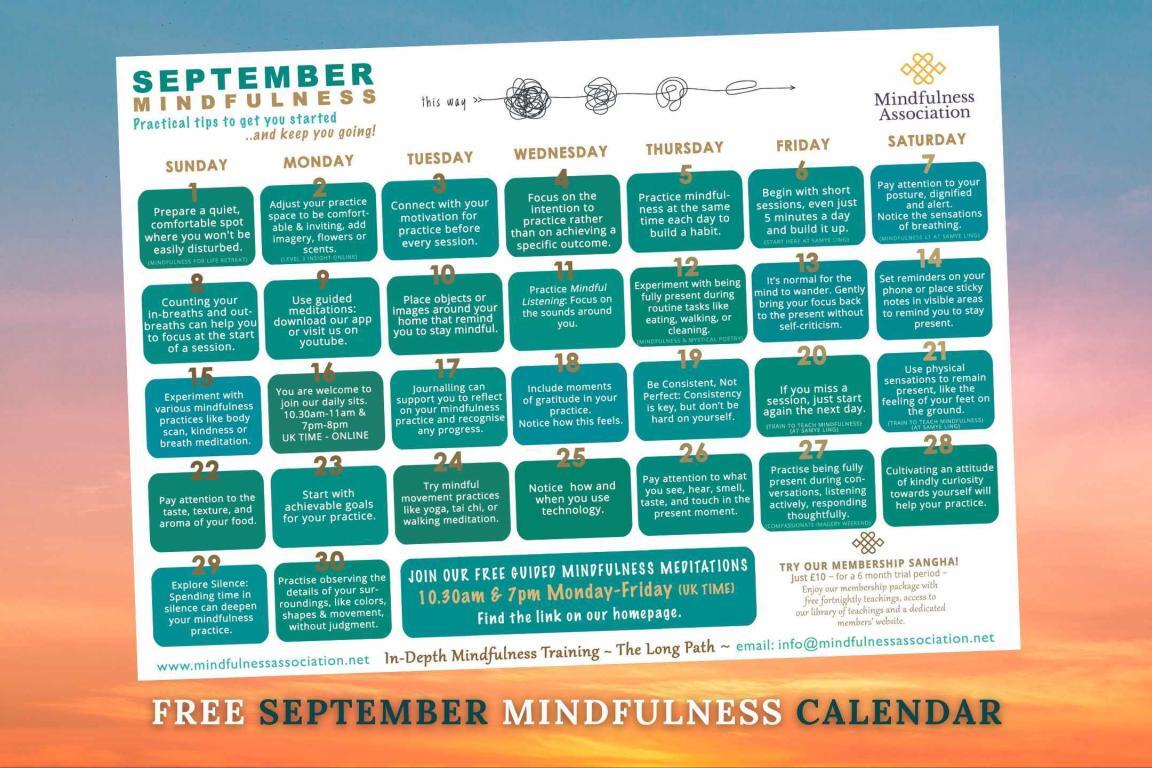 Mindfulness Calendars - Mindfulness Association