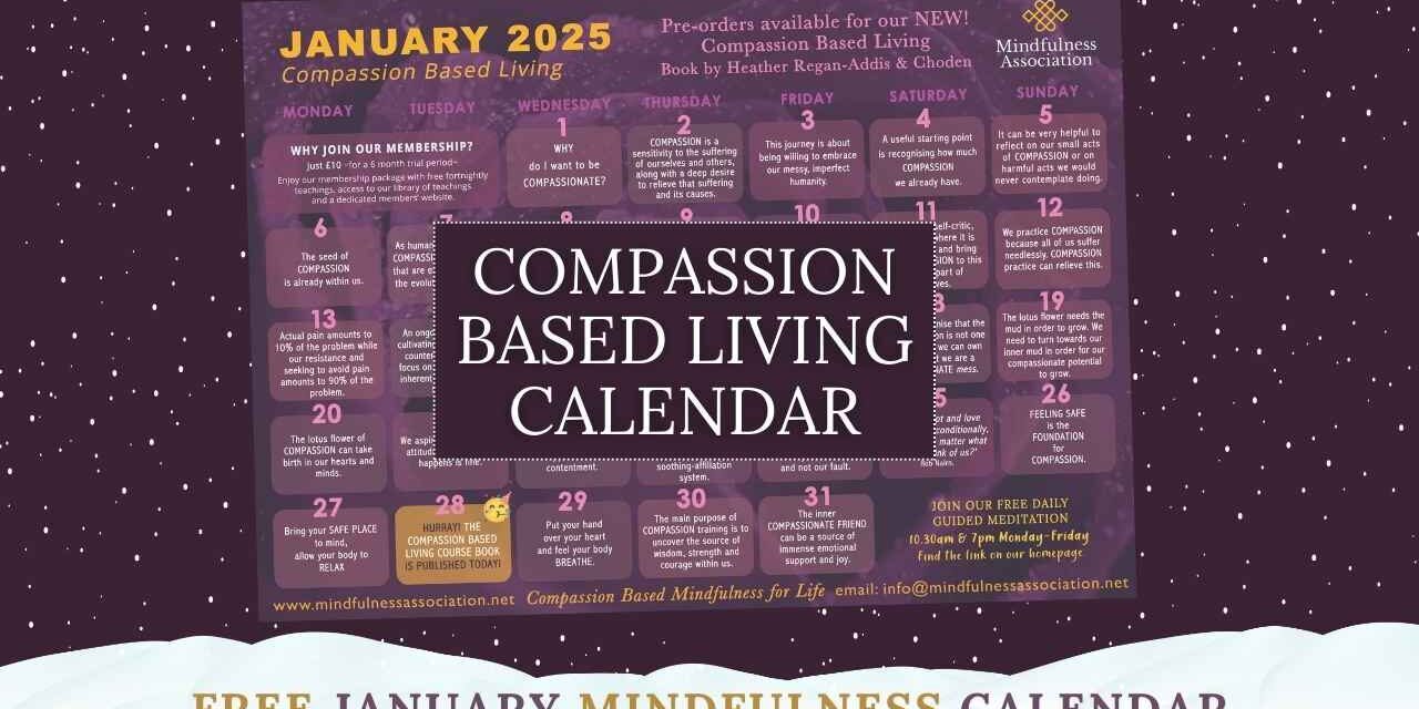 January 2025 Calendar Compassion Based Living Latest News